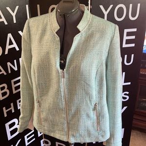 Lane Bryant Mint and Cream Blazer